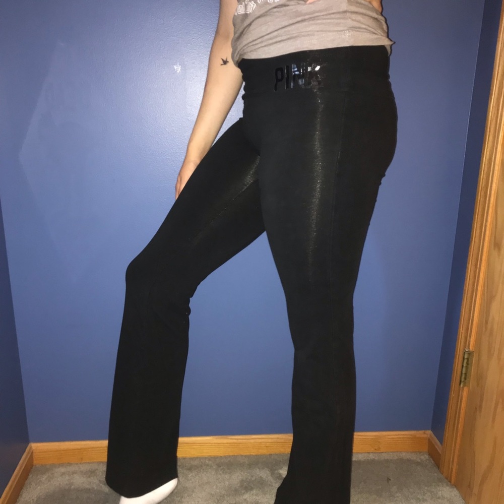 VS Pink Black Bootcut Yoga Pants